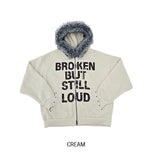 Loud Corduroy Stud Fur Hood Zip-Up