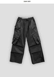 Unbalanced unisex cargo balloon pants