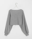 [BAONHAUS] Pohen Ribbed Ribbon Crop Cardigan