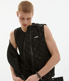 twin zipper dot hood vest
