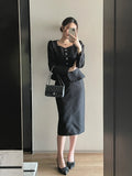 Anibelle Heartneck Tweed Peplum Jacket