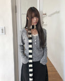 Tomin Stripe Color Matching Knit Muffler