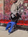 Follow lettering stitch training pants