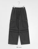 Checker Parachute Banding Wide Cargo Pants