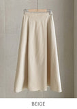 Posh Pin Tuck Flare Banding Long Skirt