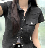 Summer Cool Short Sleeve Denim Slim Jacket