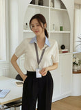 Ond Shirt Layered Short Sleeve Knit Cardigan