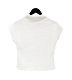 Anti-Fur Half-Pola Short-Sleeve Knit