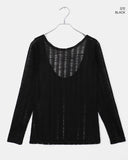 Tida Overfit Punching See-through Long-Sleeve Knit
