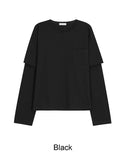 Tia Pocket Layered Long Sleeve Tee