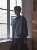 Mar Crop Cutting Denim Shirt