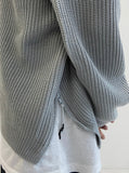 Round Slit Zipper Balloon Acrylic Knitwear