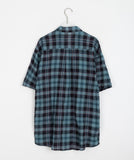 [unisex] Helka check over short sleeve shirt