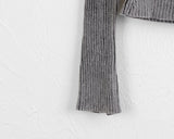 Elfu Gradient Two-Tone Off-Shoulder Ribbed Two-Way Long Sleeve Knitwear Zip-Up