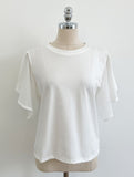 Eshuang Round Neck Chiffon Winged T-Blouse