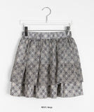 Nada Banding Check Tiered Mini Skirt