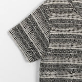 Menzi Stripe Crop Short Sleeve Cardigan