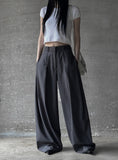 Signature pin tuck wide slacks