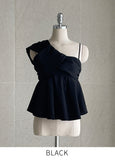 Onde Unbal shirring sleeveless blouse
