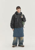 [BAONHAUS] Linmove Glossy Pocket Ribbon Hood Padding Jumper