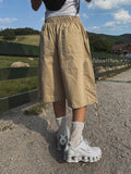 Cotton Snap String Bermuda Pants