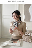 [Scarf set] Celyz Dot Tie Puff Short Sleeve Knit