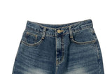 Hins Brushed Washing Denim Wide Pants