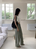 Bencho Cool Nylon Refrigerator Chalang Banding Long Wide Pants