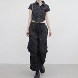 Pias denim cropped shirt