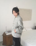 [Quilted lining] Polva brush mohair zipper blouson jumper
