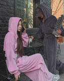 Wrinkle Velour Two Way Crop Hood Zip-Up