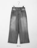 Mason Snap Button Washed Wide Denim Pants