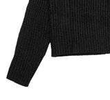 Vida button open neck ribbed knit