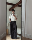 Summer Cooling Deep-Tuck Wide Slacks
