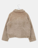 Ending Collar Pocket Duffle Wool Fluffy Fur Jacket