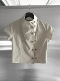 Mode Half-Neck Trench Blouse