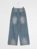Jyujulo Washing Denim Wide Pants