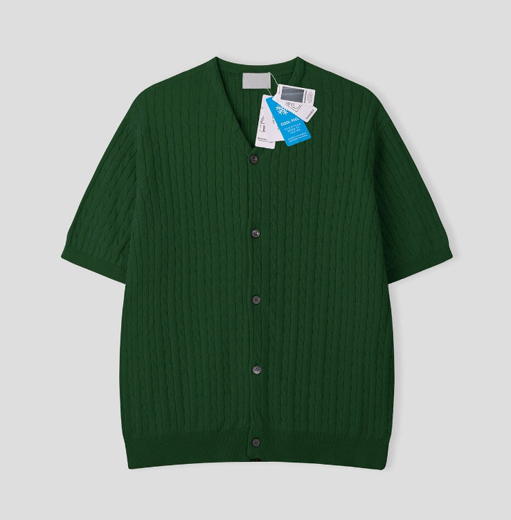 【COSYHARU】Museum Semi Over Short Sleeve Cardigan Museum Semi-Over Short Sleeve Cardigan - COSYHARU | 60