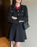 Coped Round Tweed Short Jacket