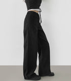 Back Cut Cotton Wide Peach Process Cotton Pants