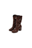 shirring platform midi boots