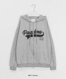 Rucoto two-way lettering printing over hood zip-up