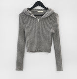 Leddy Knit Hooded Zip-Up