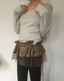 Aven Leopard Tiered Layered Wrap Skirt