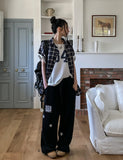 84 Numbering Off-Shoulder Loose Fit Short Sleeve