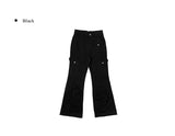 Buo Diagonal Cargo Pocket Cotton Bootcut Pants