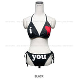Love U printed halter bikini