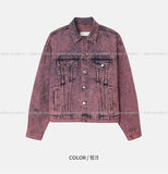 (UNISEX) Kissed washing denim jacket