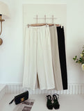 Mezelre Linen Banding Wide Slacks