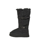 Double Buckle Fur Fold Sheepskin Boots